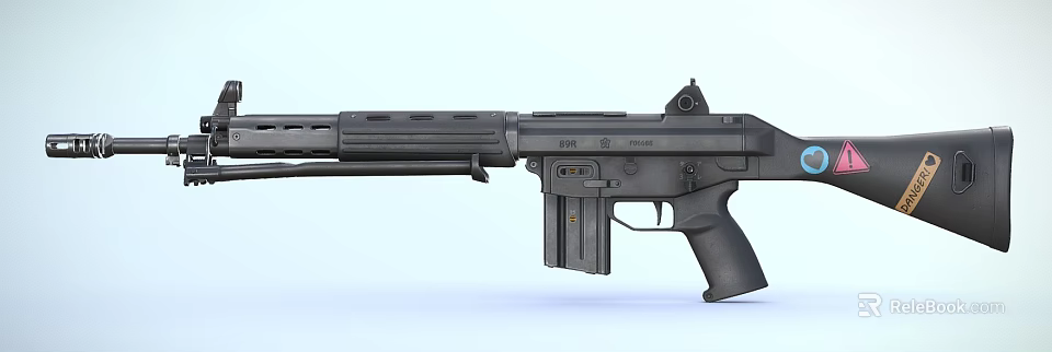 Black Modern Tactical Shotgun With Detachable Magazine And Ergonomic Grip Design 3d model 