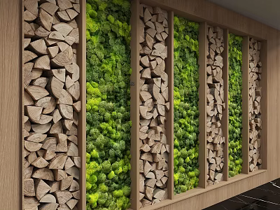 Modern moss background wall 3d model