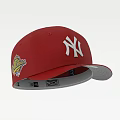 Red NY Logo Baseball Cap with Yellow Side Emblem and Gray Brim Design