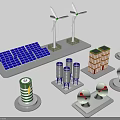 Renewable Energy Equipment Featuring Solar Panels Wind Turbines Batteries And Storage Systems