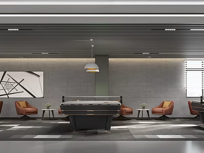 Modern table tennis room Billiards table tennis room 3d model