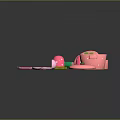 Pink Children's Kitchen Utensils Set With Wooden Cutting Board And Strawberry Design