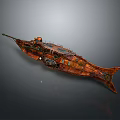 Vintage Cosmic Spaceship Model With Intricate Aerospace Structure And Craft Design
