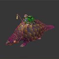 Vibrant Scaled Pangolin Carrying Child With Hanging Lantern And Decorative Saddle