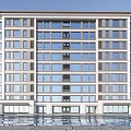 Modern Residential Building Simple Multi-storey Residence 3d model