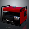Red Portable Generator With Black Frame And Control Panel Design