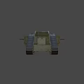 Vintage Military Tank With Heavy Tracks And Metal Armor Structure