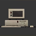 Classic Vintage Computer Setup Featuring Monitor Tower Keyboard And Mouse