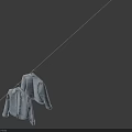 Two Light Blue Casual Jackets Hanging On A Rope With Zippers Against Light Blue Background