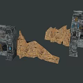 Traditional Ancient Cliff Architecture With Stone Structures And Decorative Details 3d model