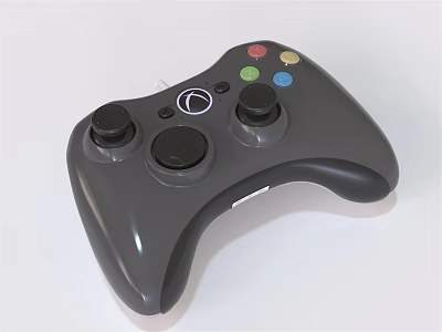 Ergonomic Grey Game Controller For Entertainment Electronics With Colorful Buttons And Comfortable Grip 3d model