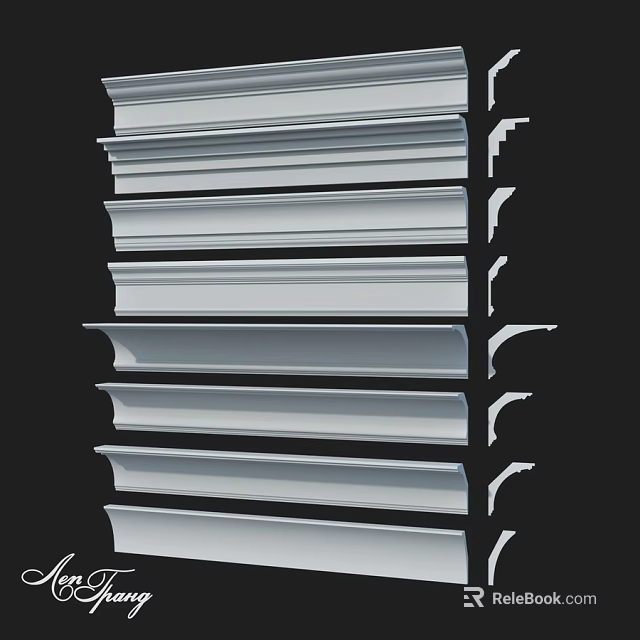 Various Styles of White Decorative Architectural Components for Interior Decoration 3d model 