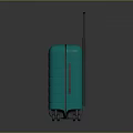 Turquoise Hard Shell Suitcase With Telescopic Handle Rolling Wheels And Sleek Striped Texture