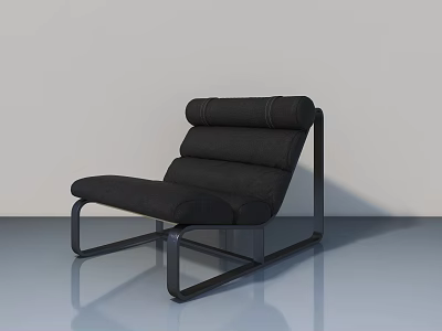 Modern Black Hinged Door With Metal Frame And Minimalist Design 3d model