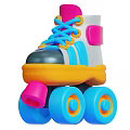 Colorful Kids Roller Skates With Blue Laces Pink Accents And Blue Wheels