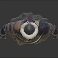Ancient Warrior Character 3D Model With Traditional Armor Helmet And Robe Details Front Back View