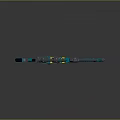 Futuristic Teal And Yellow Sci Fi Weapon With Scope And Intricate Design