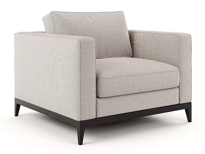 Modern Upholstered Accent Chair With Square Arms And Black Tapered Legs 3d model