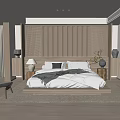 Modern Minimalist Bedroom With Wooden Platform Bed Tufted Headboard Natural Light Through Large Windows