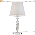Elegant Crystal Table Lamp Featuring White Lampshade And Diamond Cut Design 3d model