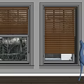 Gray Walls Interior Featuring Window Blinds Deer Statue Green Plants And Wooden Floor