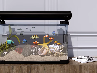 Modern Fish Tank Glass Fish Tank Aquarium Grass Tank Aquarium Aquarium Grass Tropical Fish Ornamental Fish 3d model