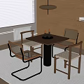Middle style dining table and chair combination 3d model