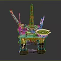 Industrial Offshore Drilling Platform Equipment With Crane And Drilling Tower Structure