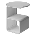 Modern Accent Table With White Frame Wooden Top And Open Shelf Design