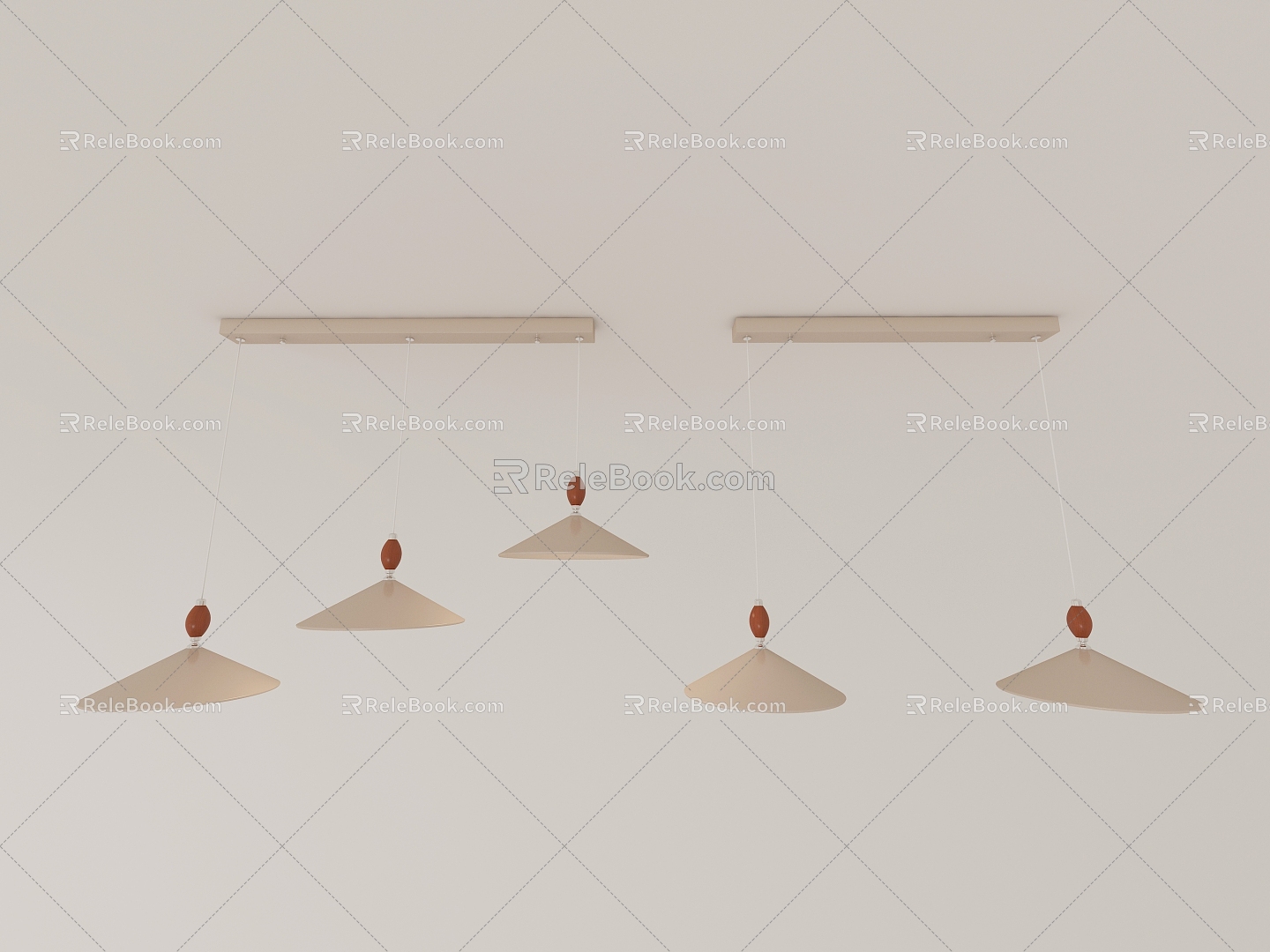 Modern minimalist chandelier combination 3d model