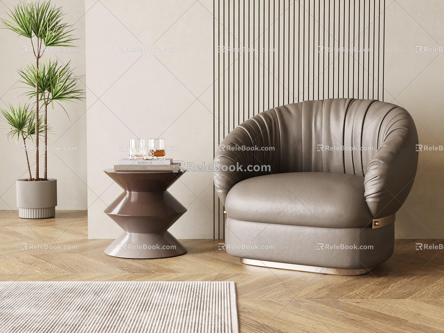 Modern Single Sofa Casual Sofa 3d model