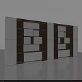 Modern Decorative Cabinet With White And Brown Wooden Panels Open Shelves And Closed Drawers Design