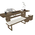 Tea table and chair combination 3d model