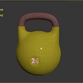 Yellow Kettlebell Fitness Equipment With Silver Handle And 24 kg Marking