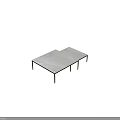 Modern Nesting Coffee Table With White Tabletop And Black Metal Legs 3d model