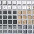 Various Design Switch Panels In Different Colors And Styles For Home Decoration 3d model