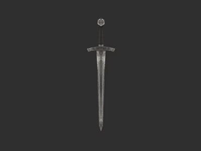 Medieval Iron Sword With Decorative Hilt And Sharp Blade Design 3d model