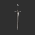 Medieval Iron Sword With Decorative Hilt And Sharp Blade Design