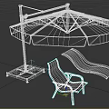 Modern Outdoor White Furniture Set With Umbrella Chair And Lounger Design