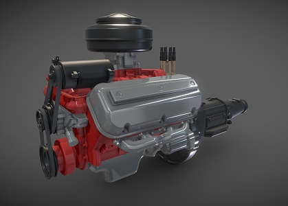 racing engine car engine 3d model