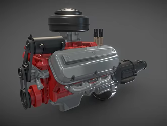 racing engine car engine 3d model