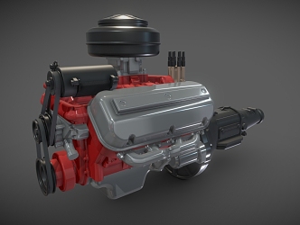 racing engine car engine 3d model