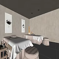 Modern Club Interior With Comfortable Reclining Chairs Reception Desk And Decorative Plants