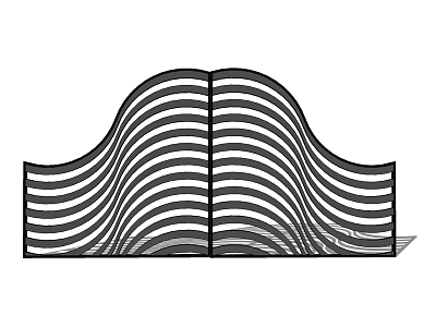 Modern Entrance Gate Featuring Stylish Wavy Stripe Design And Decorative Patterns 3d model