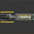 Futuristic Mechanical Weapon with Yellow and Gray Design Grip and Mechanical Components
