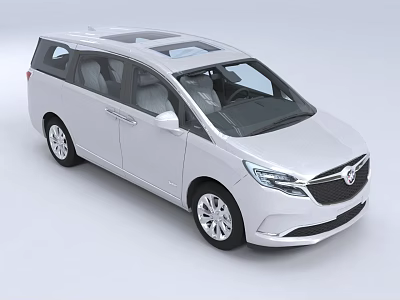 White Modern MPV Car With Sunroof Sliding Doors And Family Friendly Design 3d model