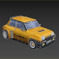 Yellow Turbo Racing Car With Benvenuto Citroen Logo And Alloy Wheels