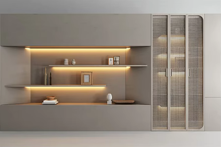 Modern Decorative Cabinet Decorative Background Wall 3d model