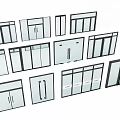 Various Modern Glass Doors With Different Designs For Interior Exterior Use 3d model