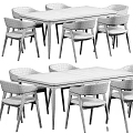 Modern Wooden Dining Table And Comfortable Upholstered Chairs Set For Home